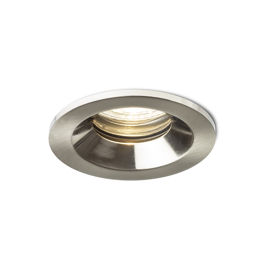 Spot de baie încastrat pentru tavane din ipsos cu mufă încastrată GU10 pentru surse de lumină LED, BELLA GU10 nichel mat 230V 15W IP65