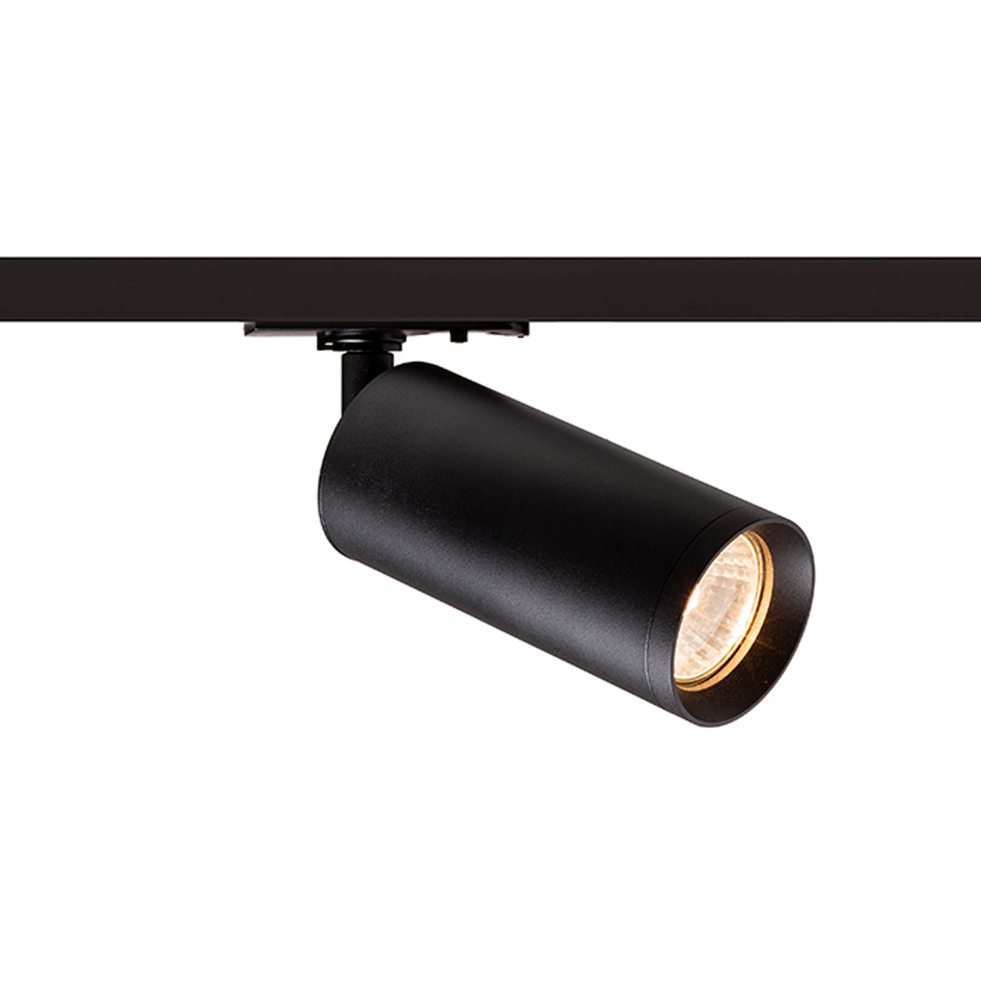 Spot electric cilindric minimalist cu o priză GU10 pentru șină cu 1-circuit, BELENOS cu negru 230V LED 9W