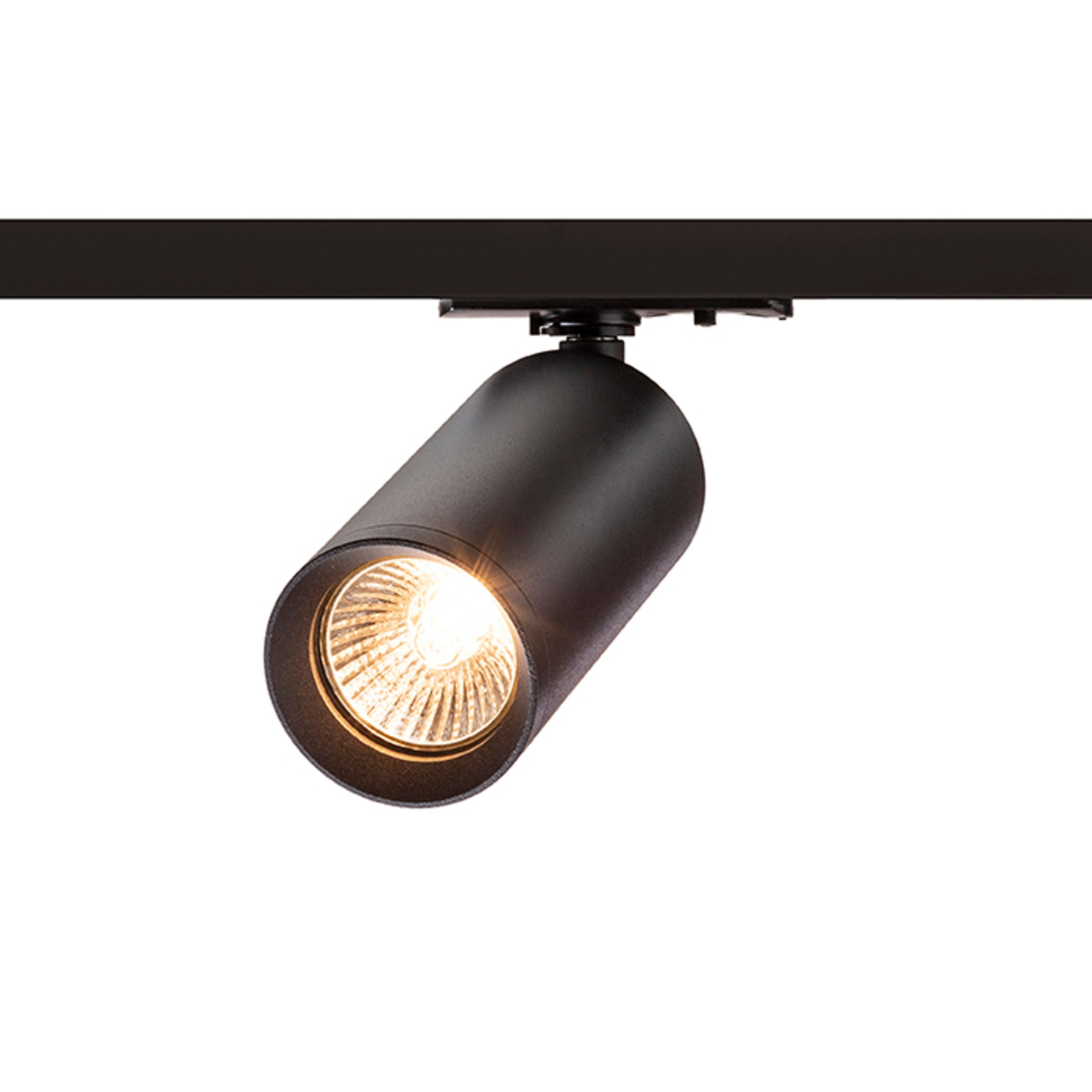 Spot electric cilindric minimalist cu o priză GU10 pentru șină cu 1-circuit, BELENOS cu negru 230V LED 9W