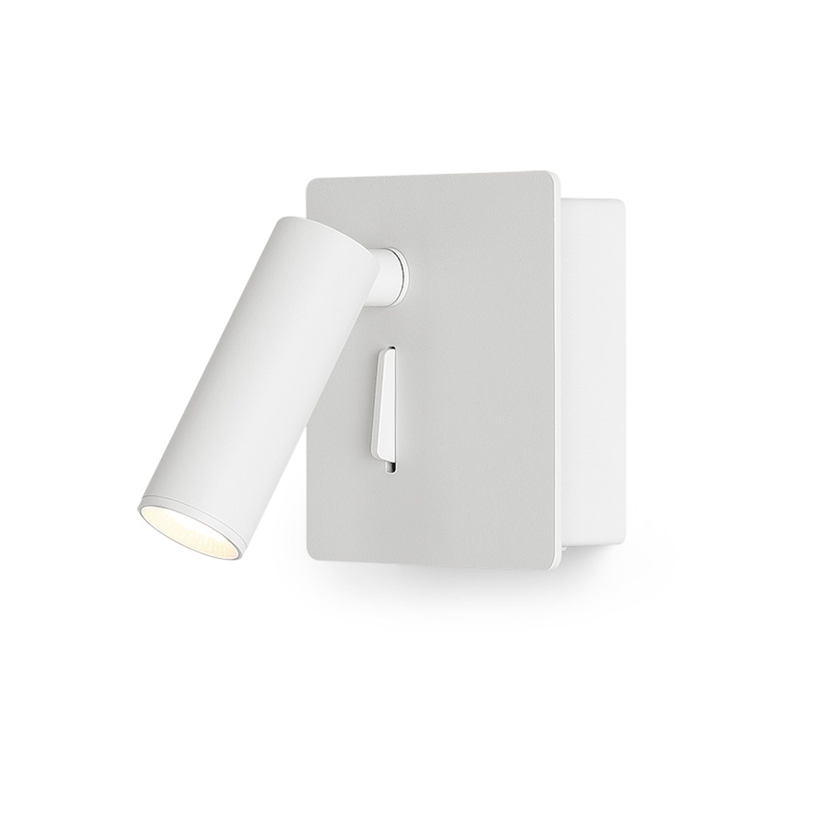 Spot elegant cu întrerupător și LED încorporat, potrivit pentru dormitoare, MIG de perete alb 230V 3W 30° 3000K