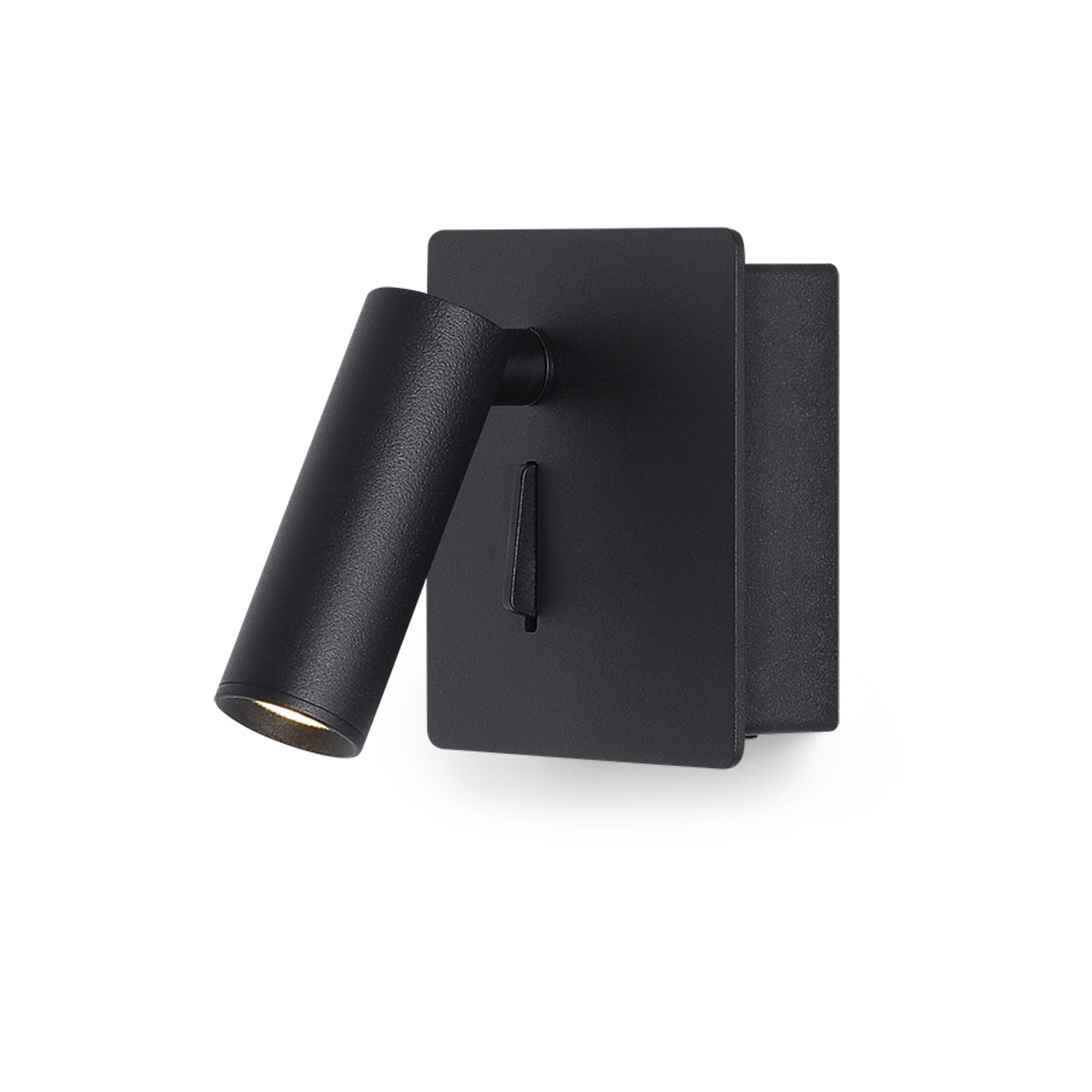 Spot elegant cu întrerupător și LED încorporat, potrivit pentru dormitoare, MIG de perete negru 230V 3W 30° 3000K