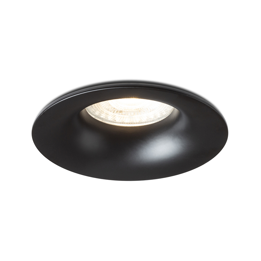 Spot de baie încastrat pentru tavane din ipsos cu mufă încastrată GU10 pentru surse de lumină LED, ISLA negru 230V 7W IP65