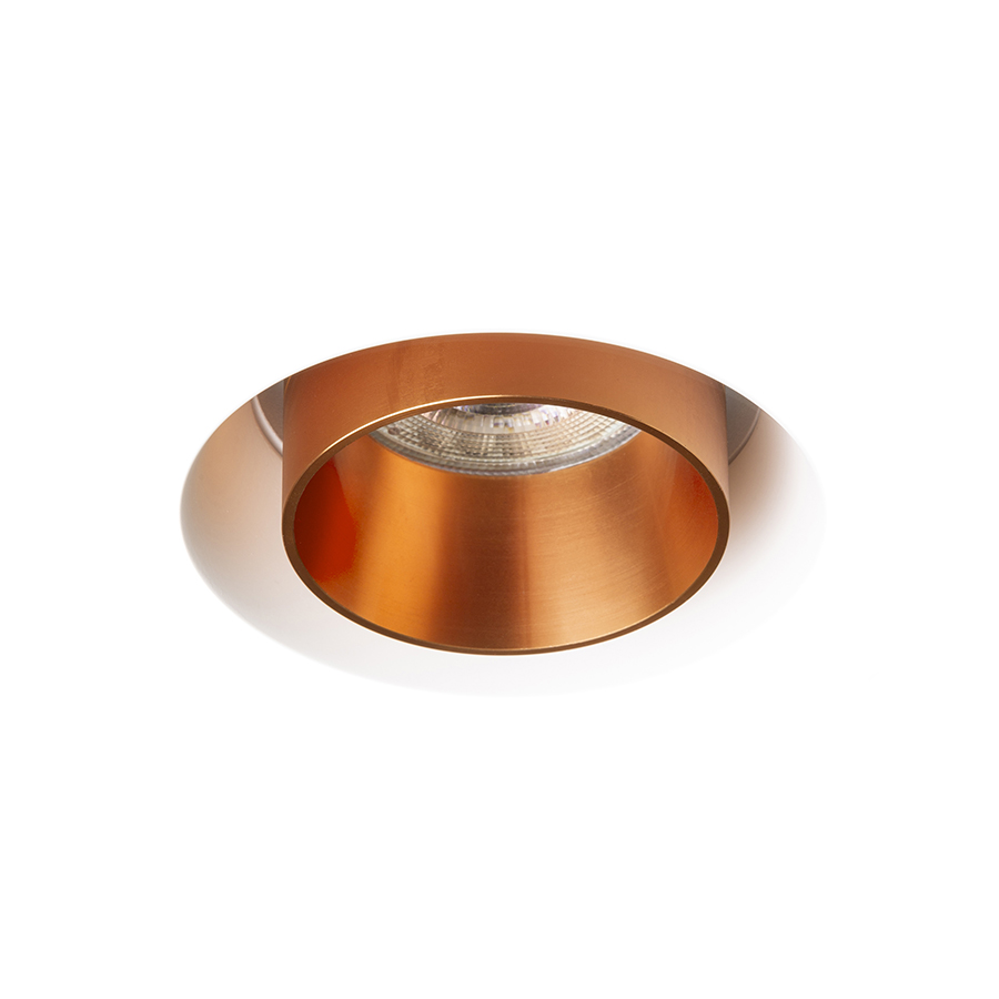 Plafon incastrat din ipsos cu surse de lumina LED reflectorizante metalice interioare reglabile, DAYTONA înclinabil în rigips/cupru pieptănat 230V GU10 8W