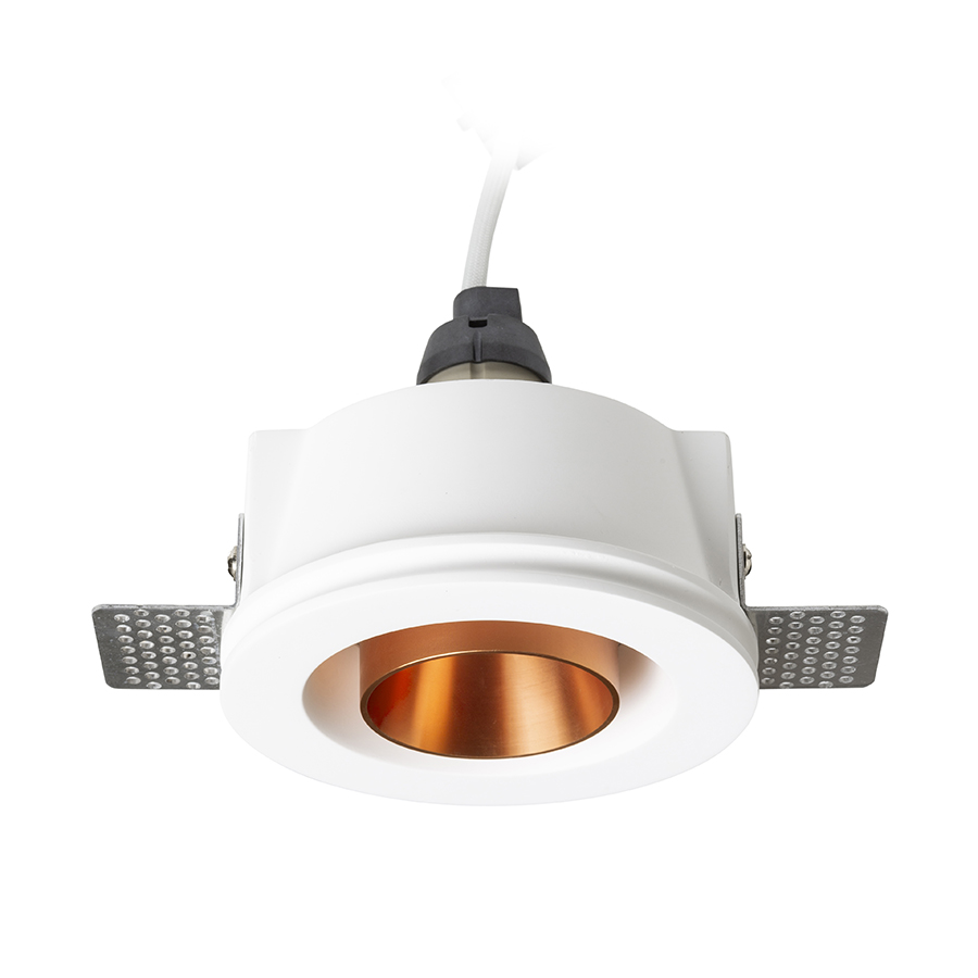 Plafon incastrat din ipsos cu surse de lumina LED reflectorizante metalice interioare reglabile, DAYTONA înclinabil în rigips/cupru pieptănat 230V GU10 8W