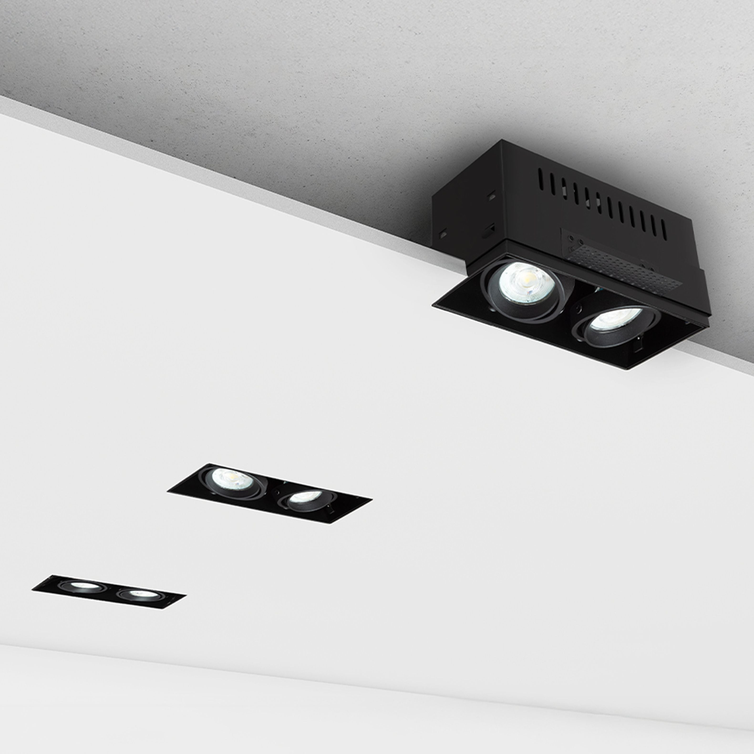 Corp de iluminat încastrat fără ramă cu plasare cardanică a sursei de lumină, ELECTRA II GU10 frameless negru 230V LED 8W