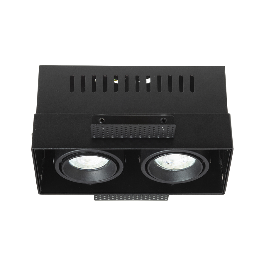 Corp de iluminat încastrat fără ramă cu plasare cardanică a sursei de lumină, ELECTRA II GU10 frameless negru 230V LED 8W