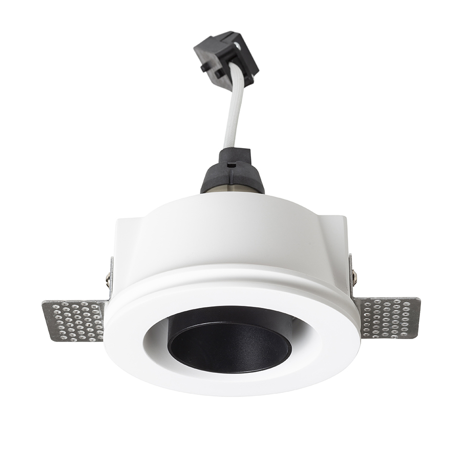 Plafon incastrat din ipsos cu surse de lumina LED reflectorizante metalice interioare reglabile, DAYTONA înclinabil în rigips/negru 230V GU10 8W