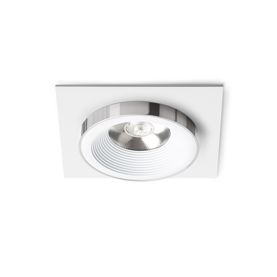 Lumină fixă ​​încastrată cu modul LED de 10W, SHARM SQ I alb crom 230V 24° 3000K