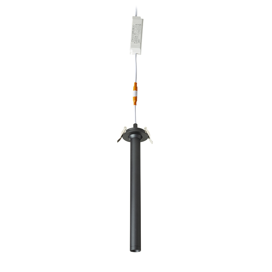 Lumină subtilă cu LED incastrat, cu o imbinare reglabilă pentru instalare partială in tavanele de, LUMIS 31 DIMM incastrat negru 230V 10W 38° 3000K