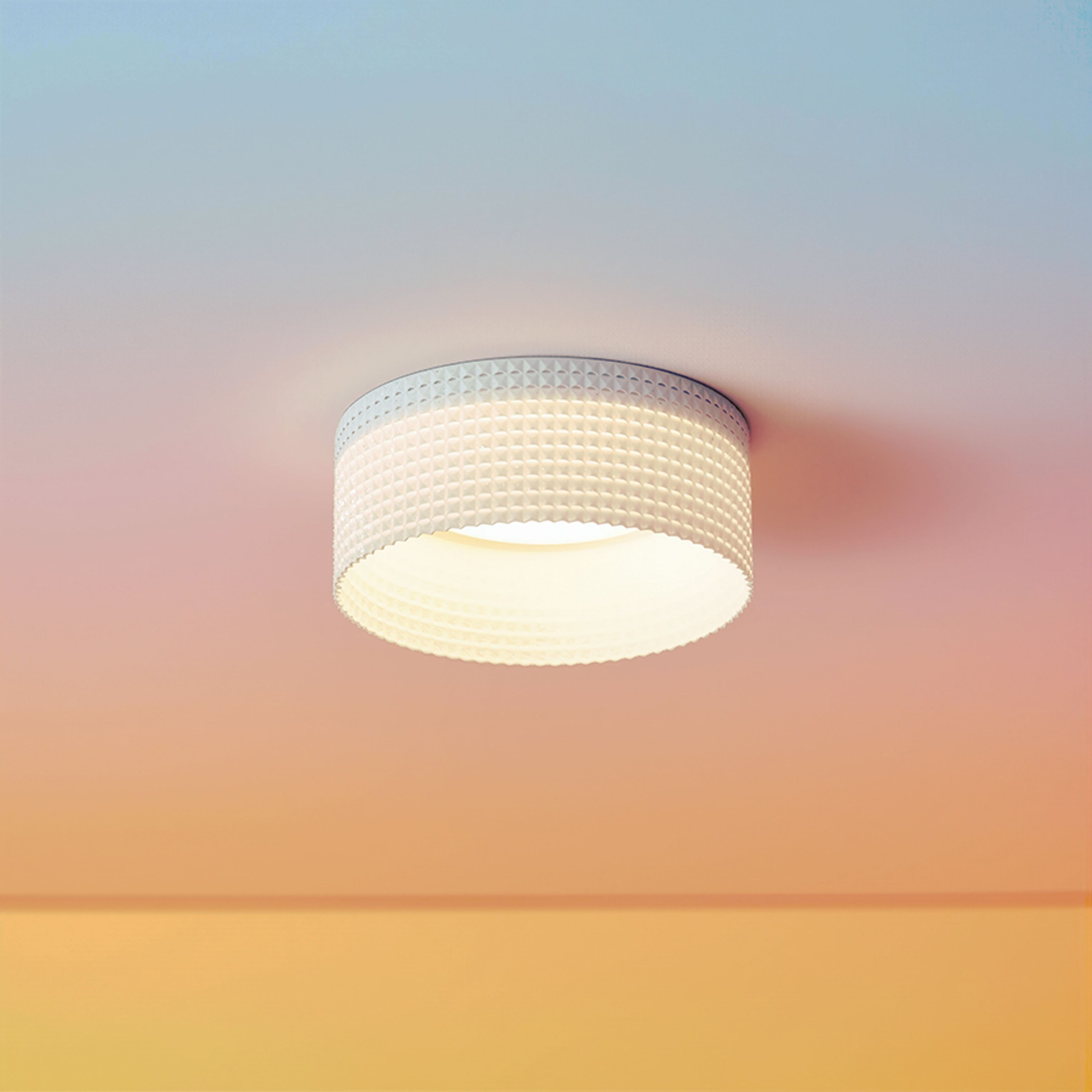 O lampă cu LED incastrat pentru un tavan din gips-carton cu adancime redusa si abajur decorativ, MARENGA RB1 40 încastrat alb Eco PLA 230V 6W 3000K