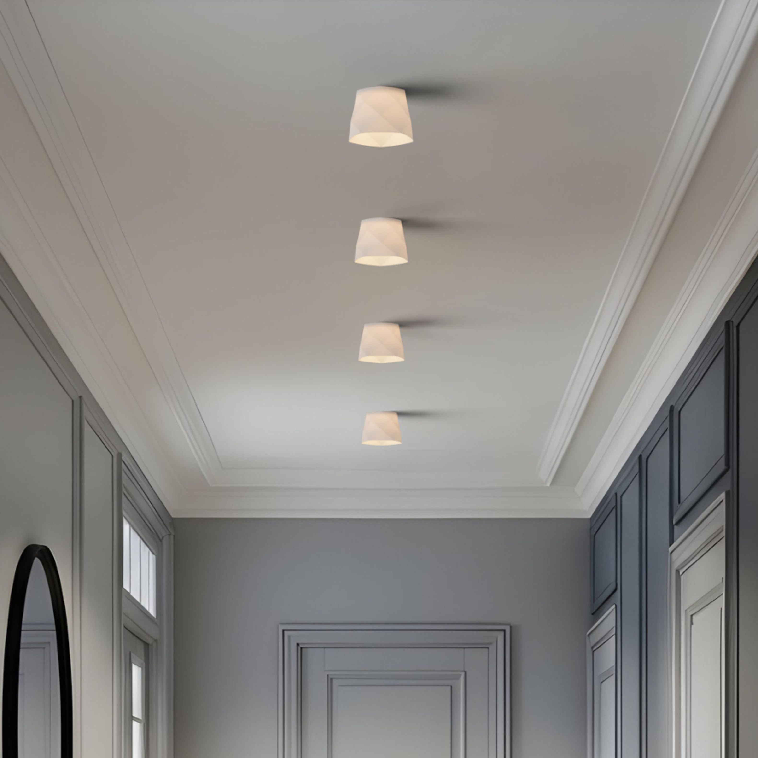 O lampă cu LED incastrat pentru un tavan din gips-carton cu adancime redusa si abajur decorativ, MARENGA RC1 98 încastrat alb Eco PLA 230V 6W 3000K