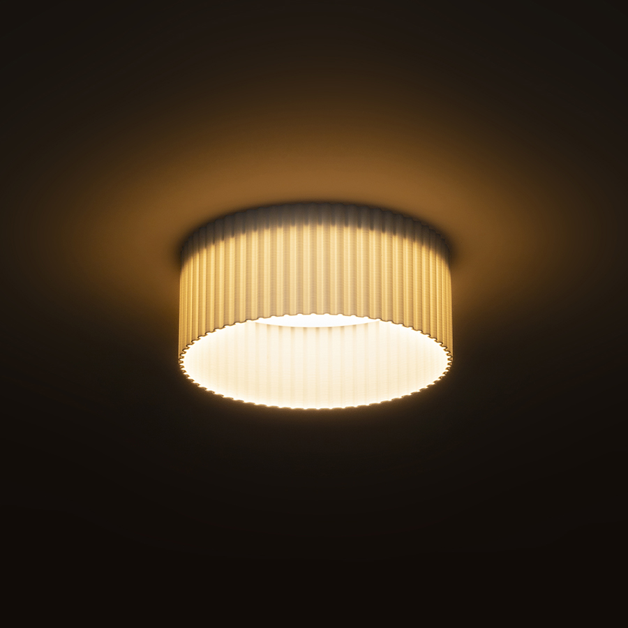 O lampă cu LED incastrat pentru un tavan din gips-carton cu adancime redusă si abajur decorativ, MARENGA RL1 40 încastrat alb Eco PLA 230V 6W 3000K