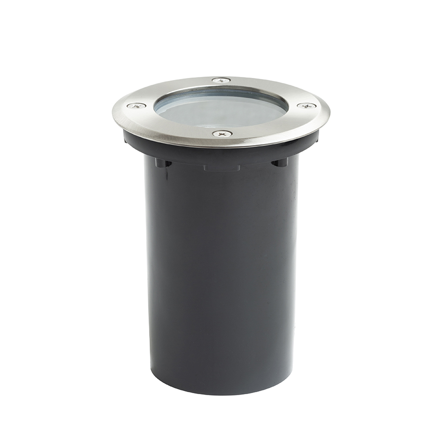 Corp de iluminat exterior metalic încastrat în pământ, ORBU R oţel inoxidabil 230V GU10 15W IP67