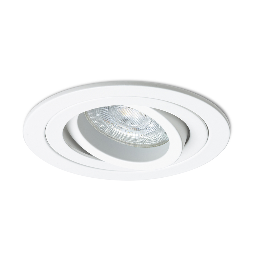 Corp de iluminat circular încastrat cu posibilitate de înclinare, PASADENA GU10 R alb 230V LED 7W