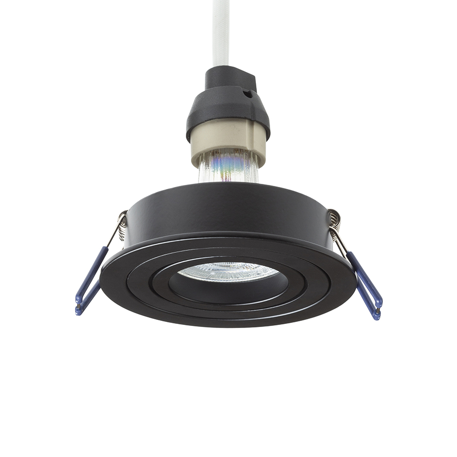 Corp de iluminat circular încastrat cu posibilitate de înclinare, PASADENA GU10 R negru 230V LED 7W