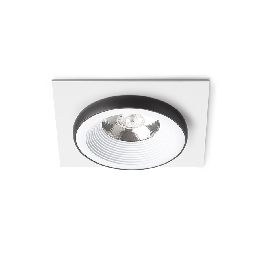 Lumină fixă ​​încastrată cu modul LED de 10W, SHARM SQ I alb/negru 230V 24° 3000K
