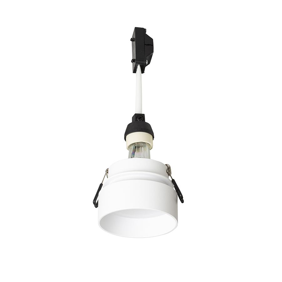 Lumina partial incastrata din aluminiu cu un offset pentru iluminare indirecta, potrivita pentru, TORD încastrat alb 230V LED GU10 9W