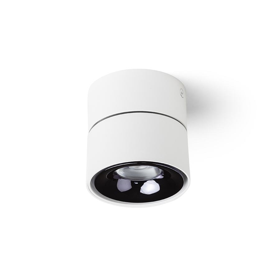 Spot LED cilindric reglabil montat pe suprafata, ALBANO pe suprafață alb crom negru 230V 5W 24° 3000K