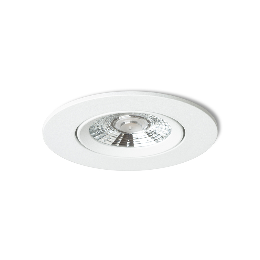 Lumină LED incastrabilă, reglabilă, pentru instalare in tavane de gips-carton cu adâncime redusă, NEFRIT DIMM incastrat alb 230V 6W 36° 3000K