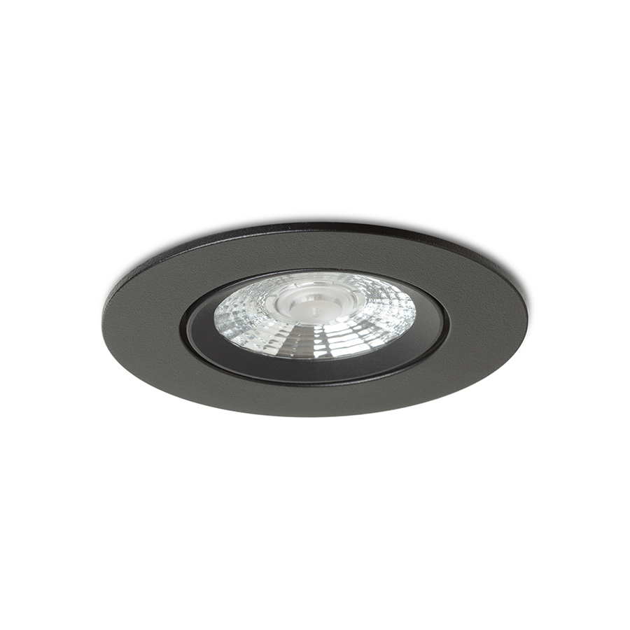 Lumină LED incastrabilă, reglabilă, pentru instalare in tavane de gips-carton cu adâncime redusă, NEFRIT DIMM incastrat negru 230V 6W 36° 3000K