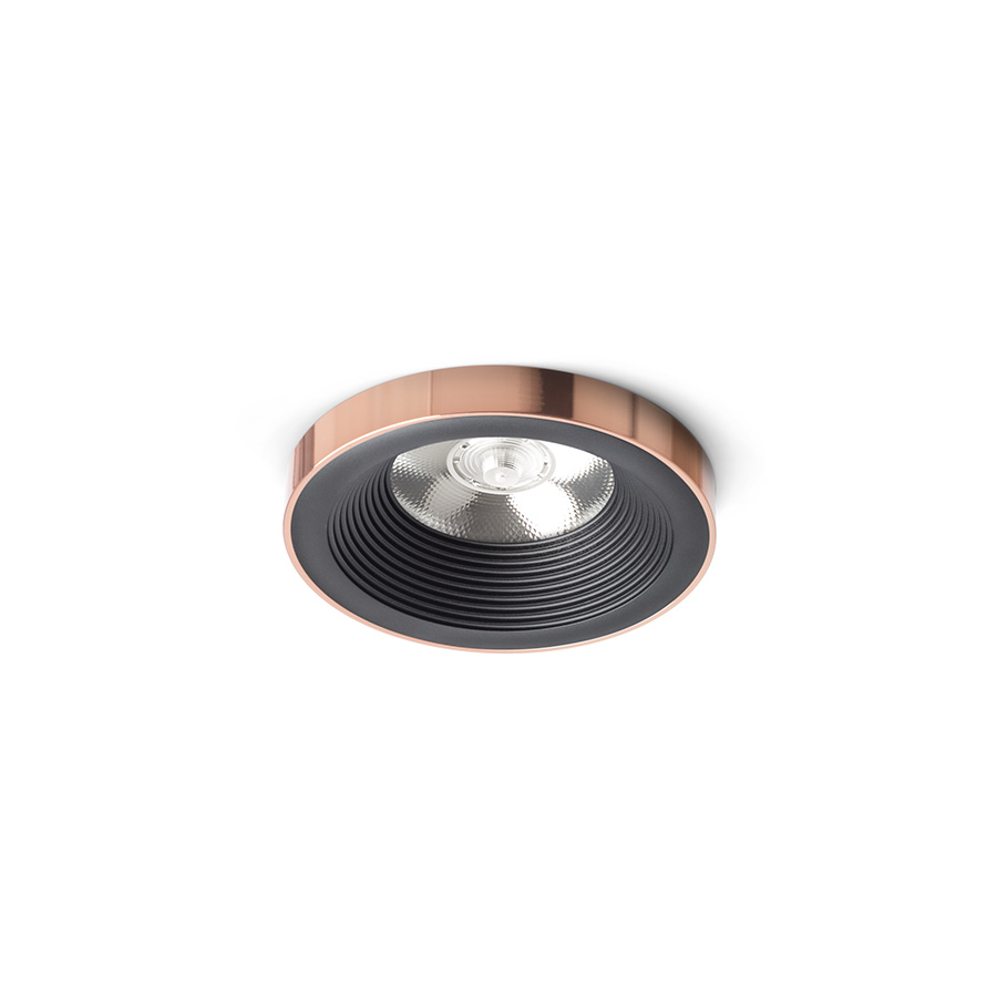 Lumină încastrată non-basculant cu 10W LED modul în diverse culori, SHARM PLUS negru cupru 230V 24° 3000K
