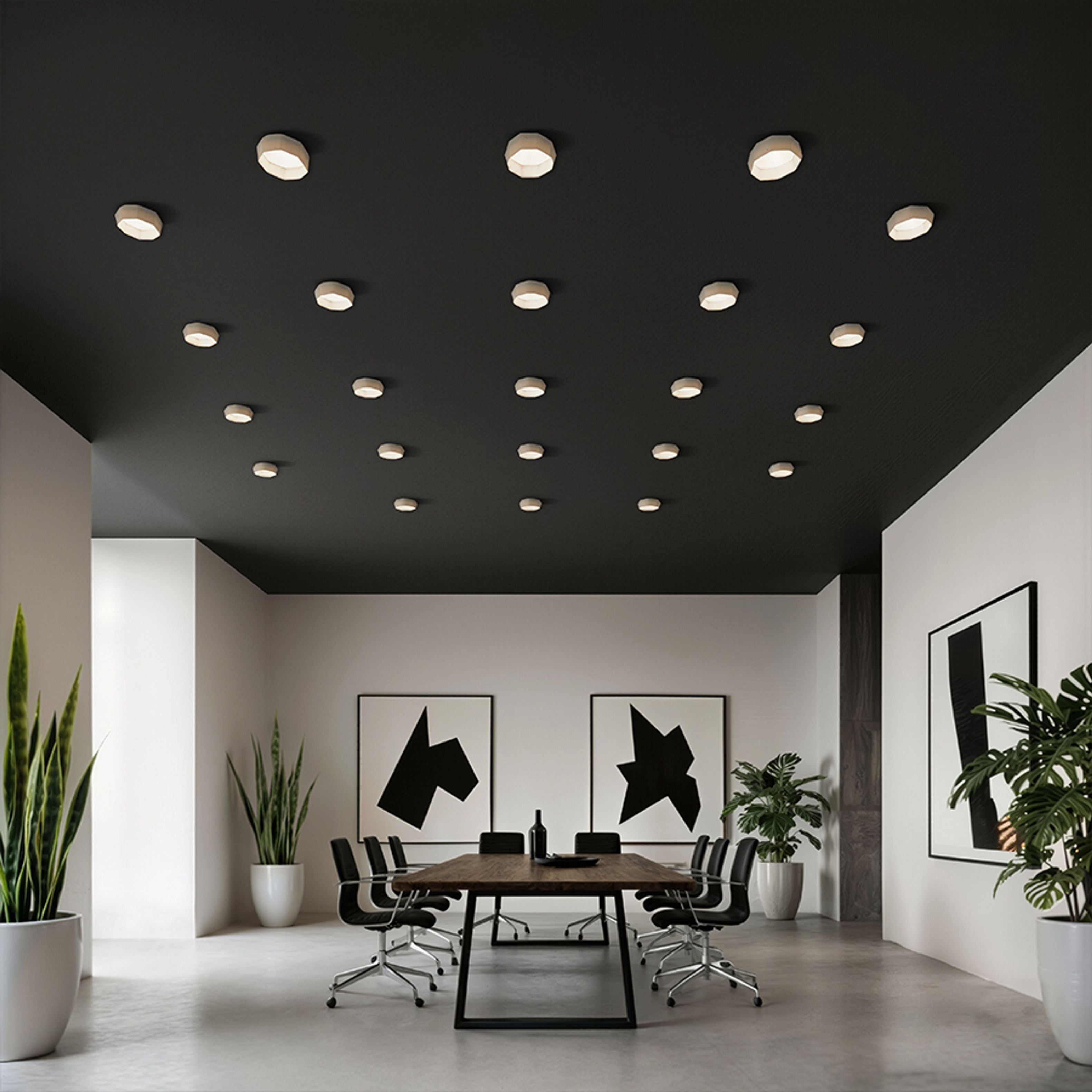 O lampă cu LED incastrat pentru un tavan din gips-carton cu adancime redusă si abajur decorativ, MARENGA RD5 28 încastrat alb Eco PLA 230V 6W 3000K