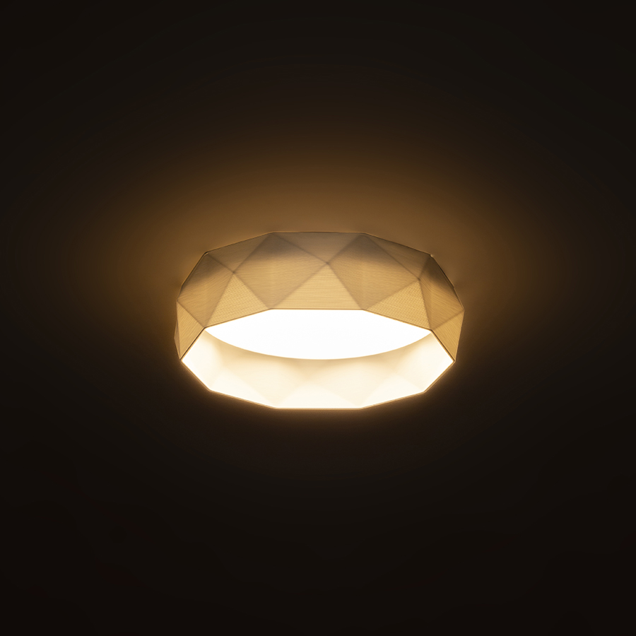 O lampă cu LED incastrat pentru un tavan din gips-carton cu adancime redusă si abajur decorativ, MARENGA RD5 28 încastrat alb Eco PLA 230V 6W 3000K