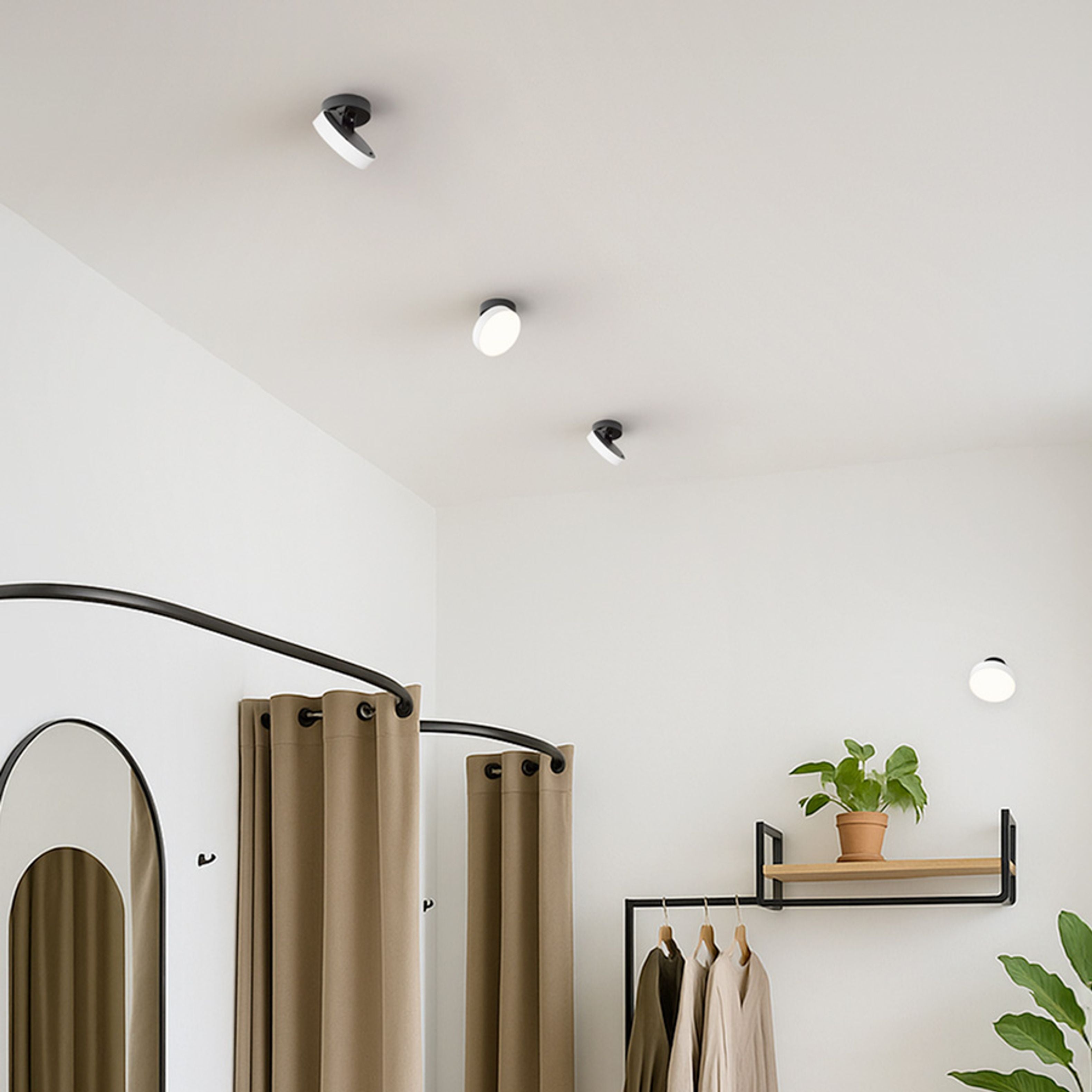 Corp LED plat montat pe suprafață, cu capacitatea de a inclina si roti secțiunea luminoasă Corpul, ARETHA pe suprafață alb/negru 230V 12W 3000K