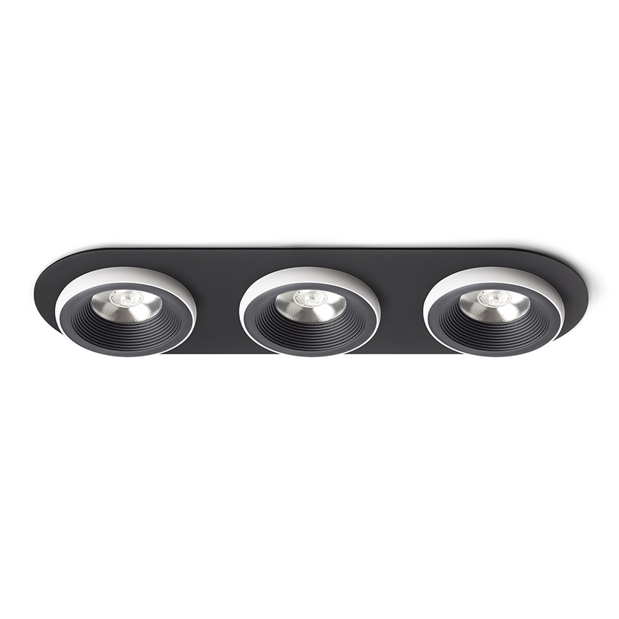 Lumină fixă ​​încastrată cu modul LED de 10W, SHARM R III negru/alb 230V 3x10W 24° 3000K