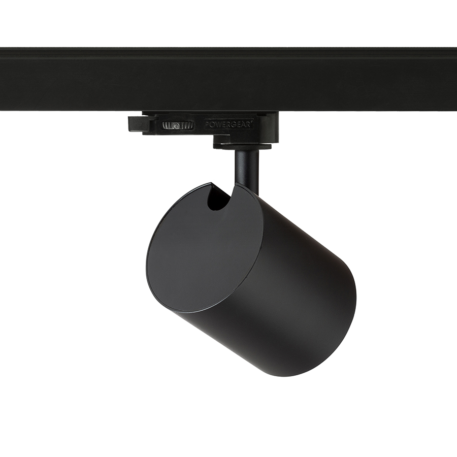 Spot LED cilindric pentru șine cu 3 circuite, IRIS 7 șină cu 3-circuite negru 230V 10W 24° 3000K