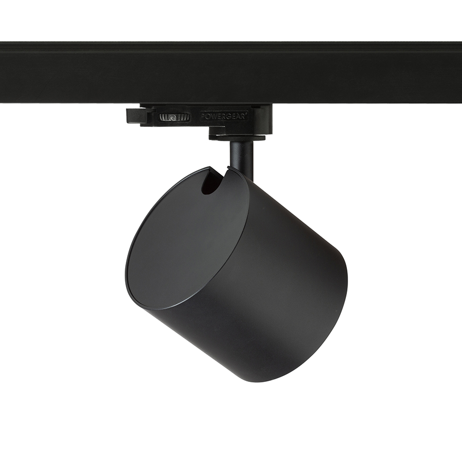 Spot LED cilindric pentru șinele cu 3 circuite, IRIS 9 șină cu 3-circuite negru 230V 12W 24° 3000K