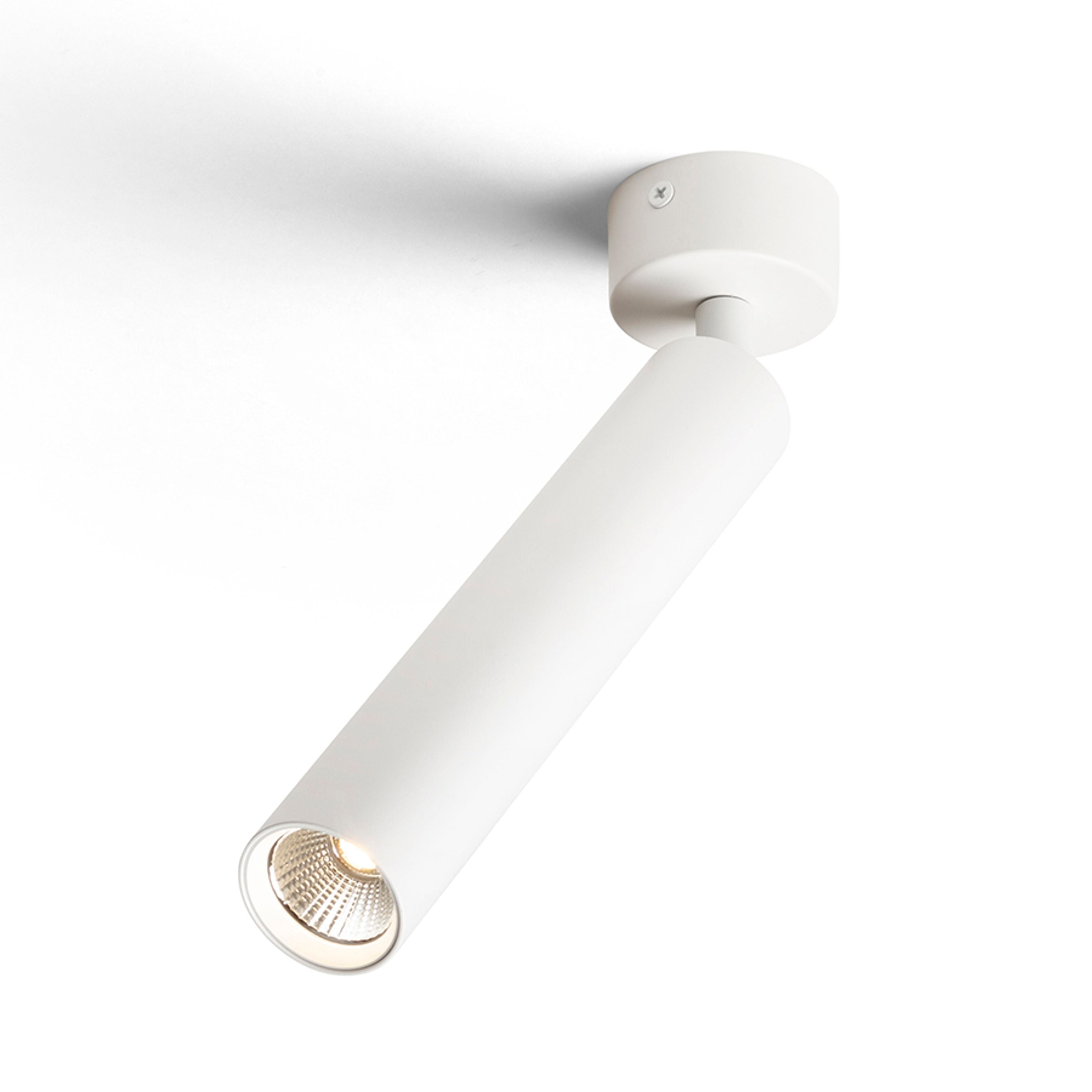 Lumina LED tubulară montata la suprafață pe baza circulară, DARRIN R montat pe alb 230V 6W 24° 3000K
