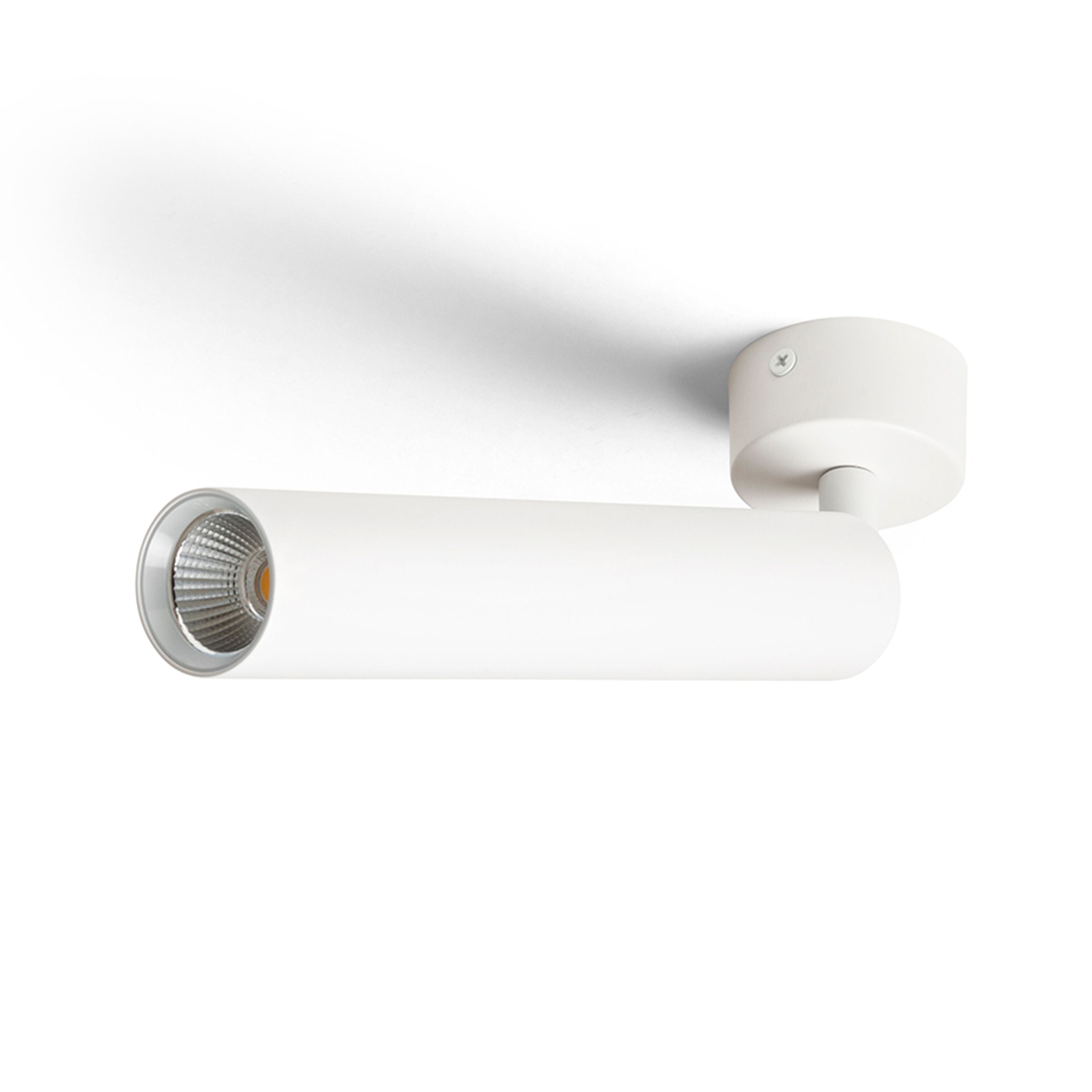 Lumina LED tubulară montata la suprafață pe baza circulară, DARRIN R montat pe alb 230V 6W 24° 3000K