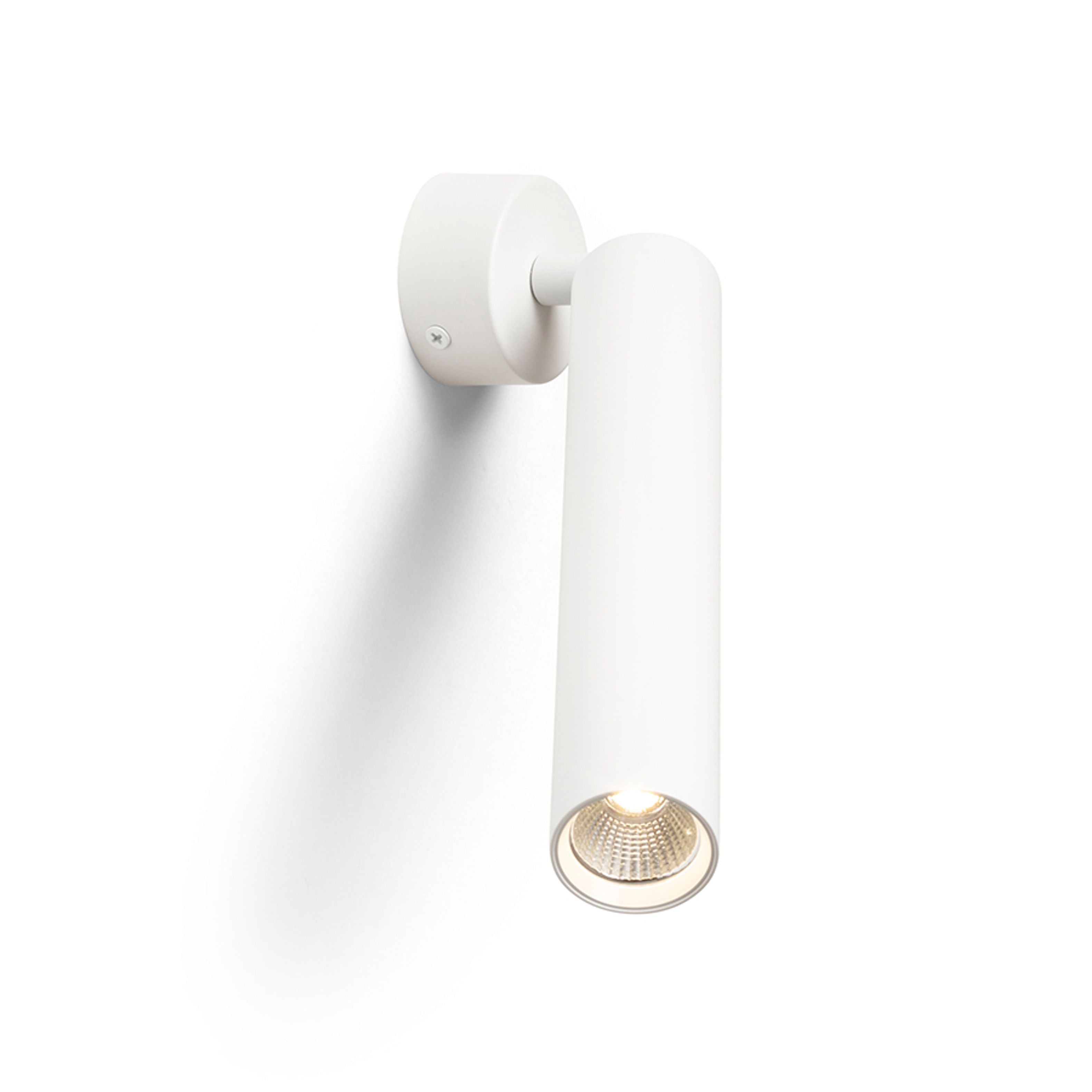 Lumina LED tubulară montata la suprafață pe baza circulară, DARRIN R montat pe alb 230V 6W 24° 3000K