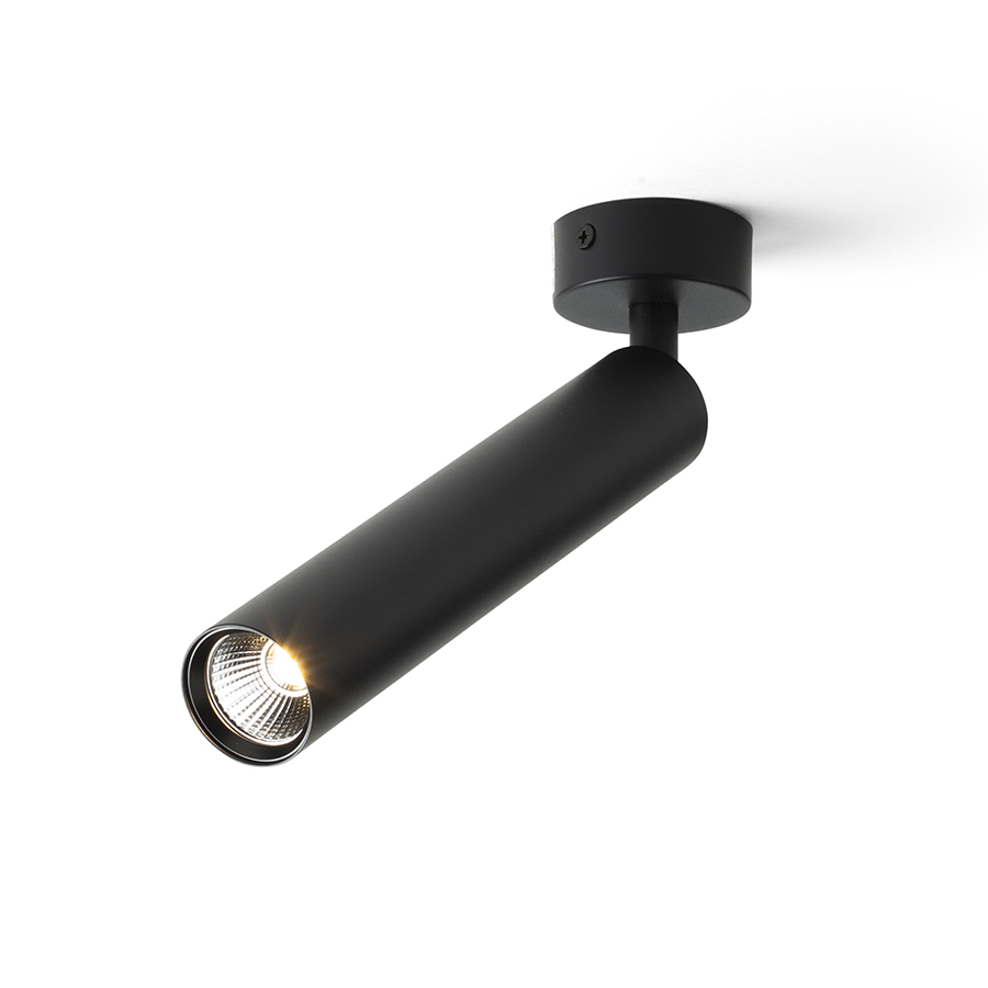 Lumina LED tubulară montata la suprafață pe baza circulară, DARRIN R montat pe alb 230V 6W 24° 3000K