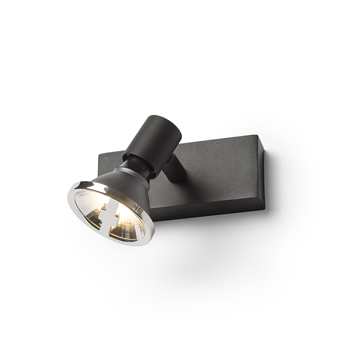 Spot minimalist din metal pentru instalarea pe perete sau tavan, potrivit pentru surse decorative, TRICA I de negru 230V GU10 25W