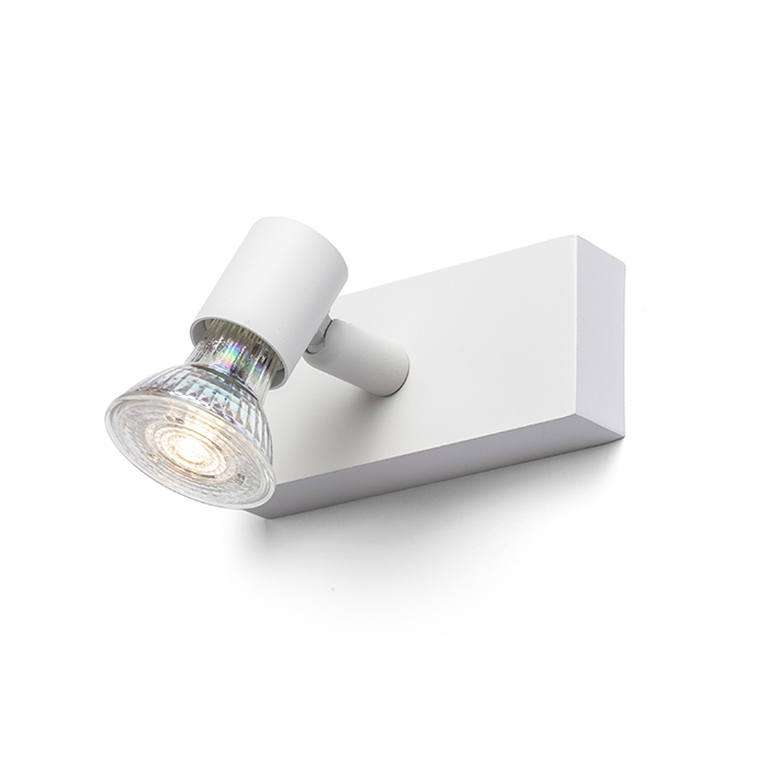 Spot minimalist din metal pentru instalarea pe perete sau tavan, potrivit pentru surse decorative, TRICA I de alb 230V GU10 25W