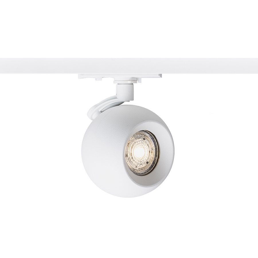 Spot pentru șine cu 1-circuit în două opțiuni de culoare pentru surse de lumină cu priză GU10, SIENA DIMM șină cu alb 230V LED 9W