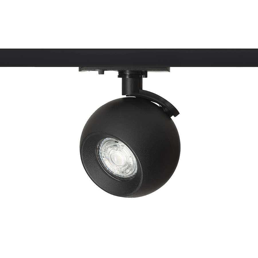 Spot pentru șine cu 1-circuit în două opțiuni de culoare pentru surse de lumină cu priză GU10, SIENA DIMM șină cu negru 230V LED 9W