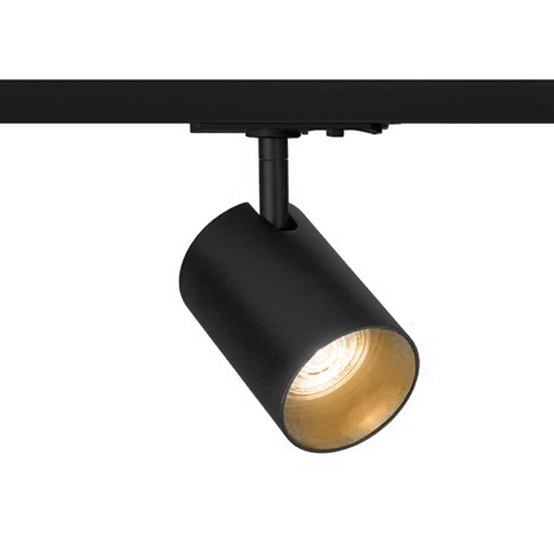 Spot reflectorizant cilindric cu mufă GU10 pentru piese cu 1-circuit, CONNOR șină cu negru/auriu 230V LED 10W