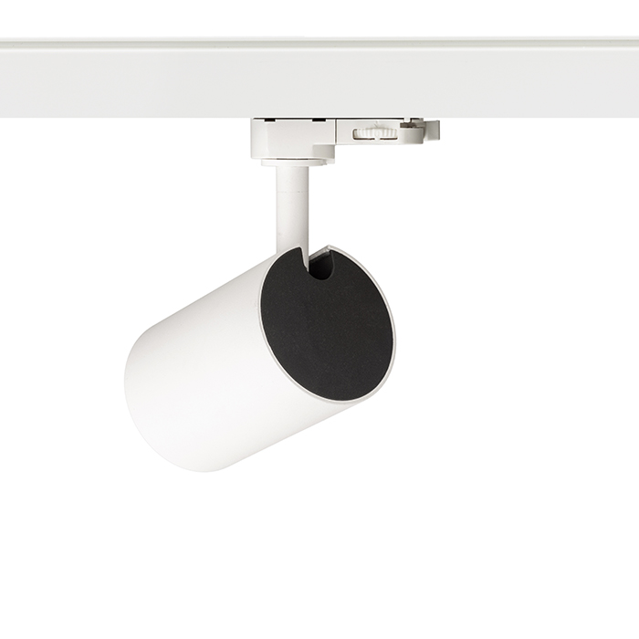 Spot reflectorizant cilindric cu mufă GU10 pentru piese cu 3-circuite, CONNOR șină cu alb/negru 230V LED 10W