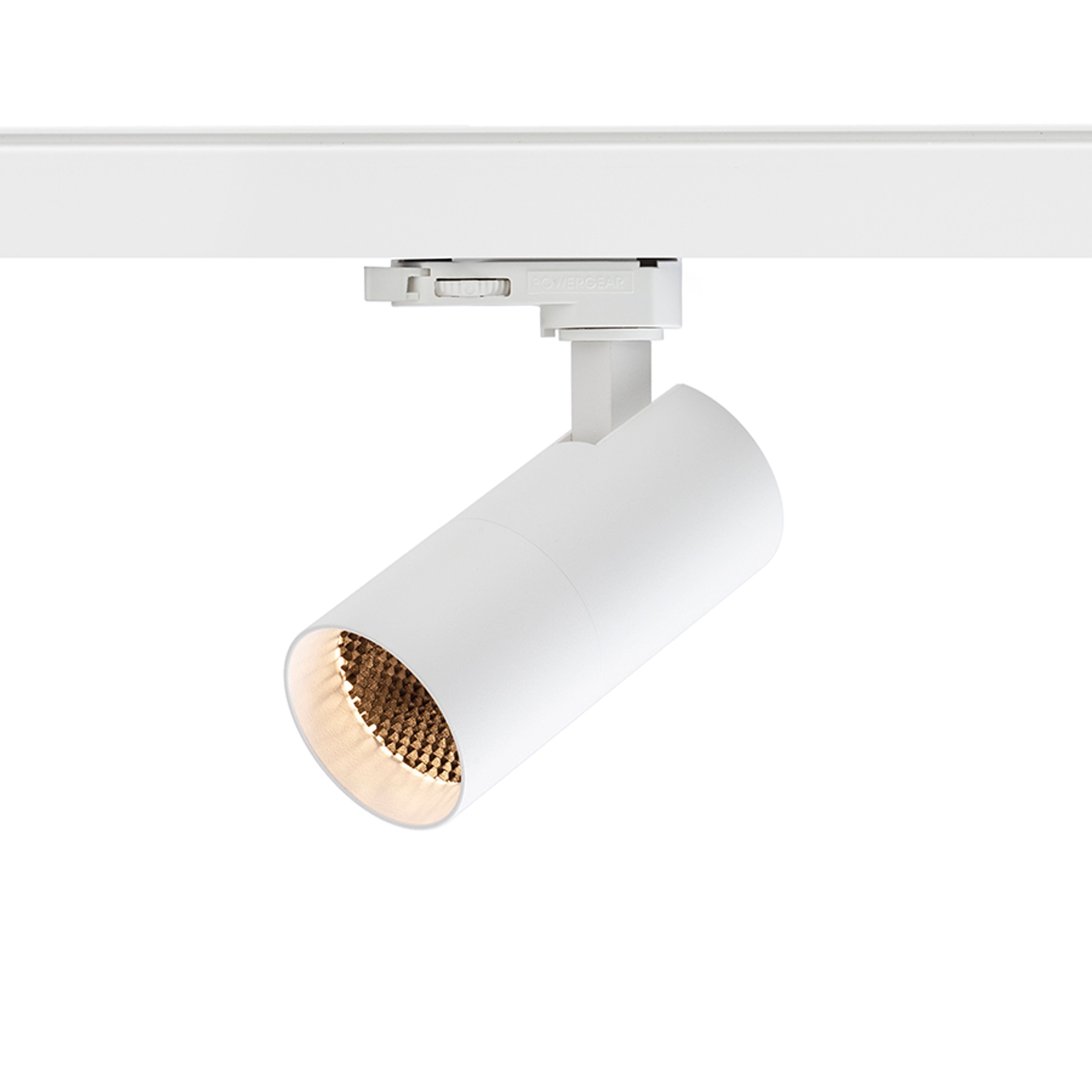 Spot reflectorizant cilindric cu mufă GU10 pentru piese cu 3-circuite, FORZA șină cu alb 230V LED 10W