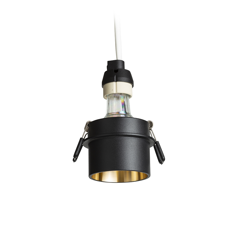 Lumina partial incastrata din aluminiu in diverse versiuni de culoare, conceputa pentru utilizare, ORTA încastrat negru/auriu 230V LED GU10 9W