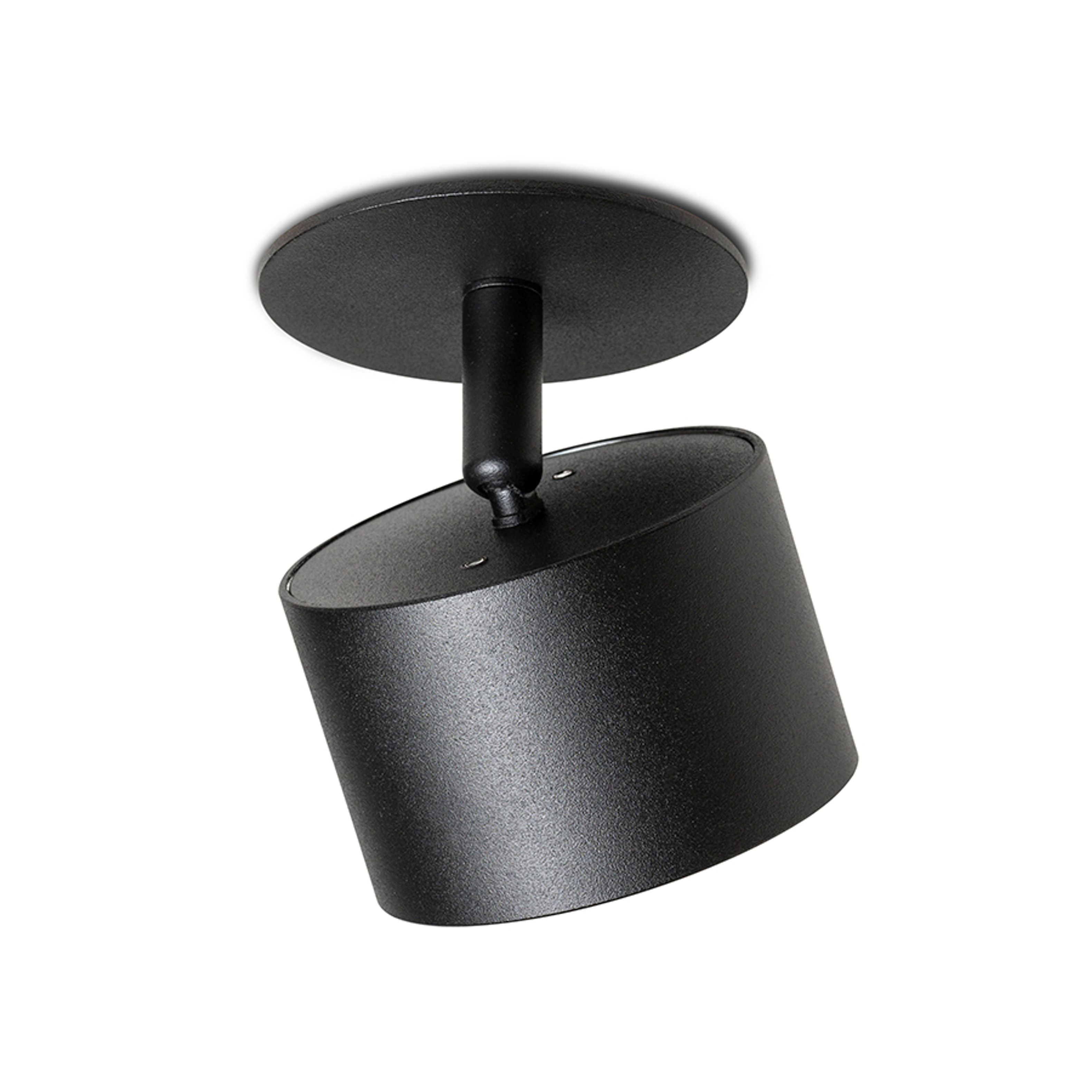 Corp de iluminat semiincastrat din aluminiu cu reflector reglabil pentru surse de lumina LED, PIXEL încastrat negru 230V GX53 7W