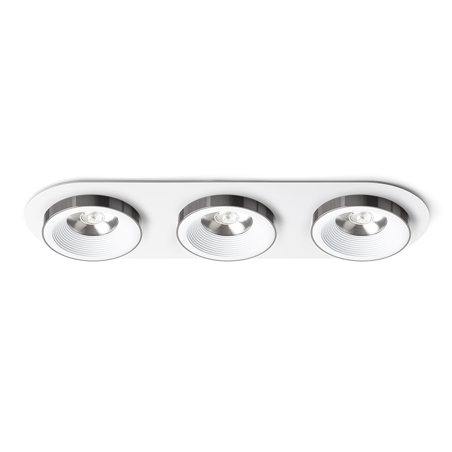Lumină fixă ​​încastrată cu modul LED de 10W, SHARM R III alb crom negru 230V 3x10W 24° 3000K