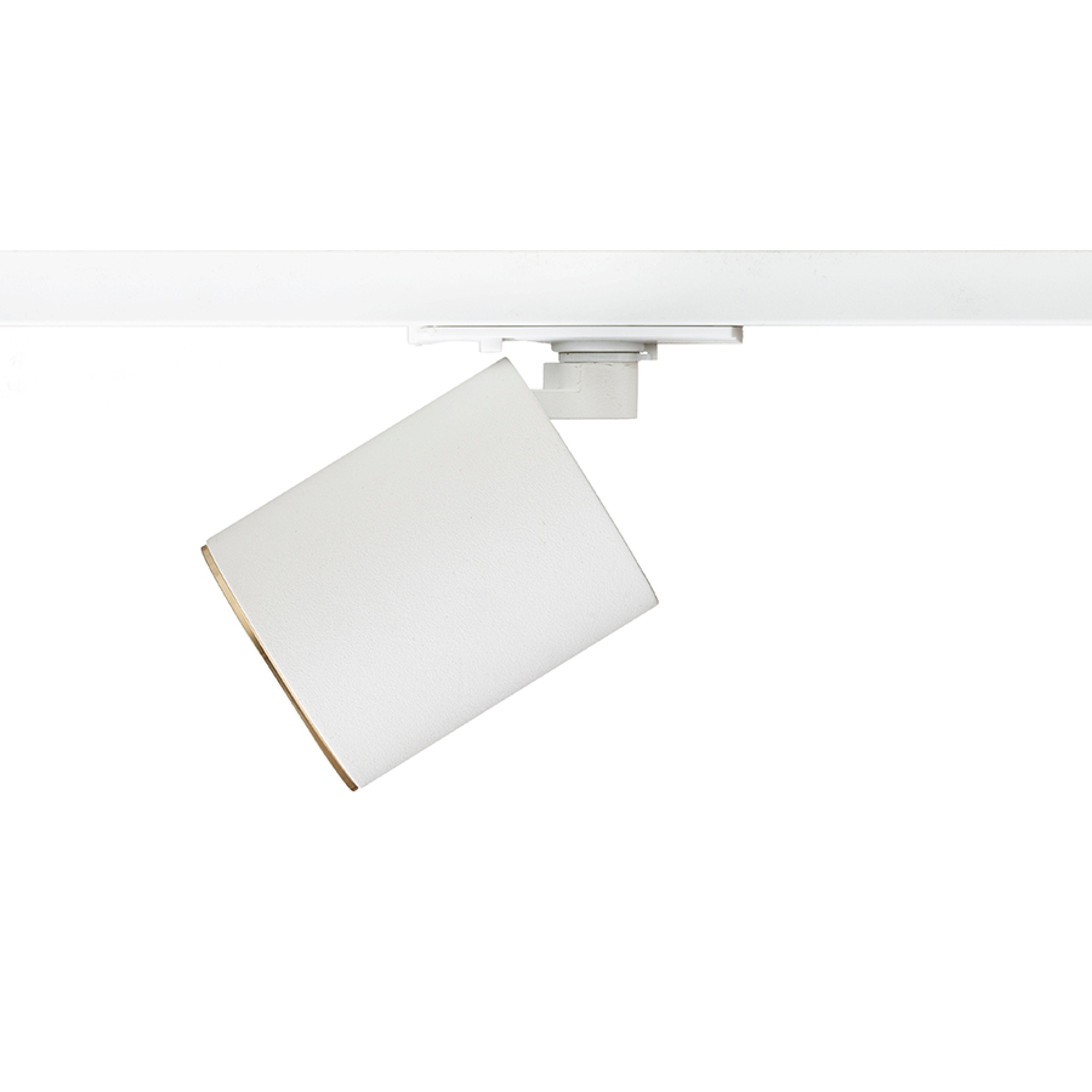 Spot cilindric cu soclu GU10 pentru surse de lumina LED, inclusiv o nuanță decorativa din alama, DARIO șină cu 1-circuit alb alamă pieptănat 230V LED 9W