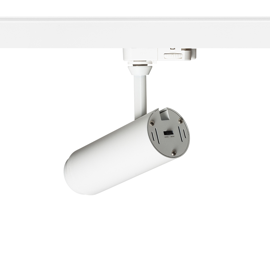 Spot reglabil in formă de tub pentru piste cu 3-circuite, cu posibilitatea de a regla unghiul, FOCUS 12 ZOOM DIMM șină cu 3-circuite alb 230V LED 12W 10 60° 3000K 4000K 5000K