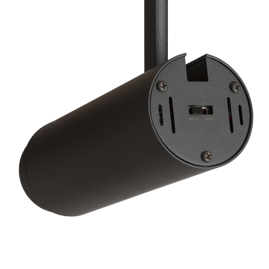 Spot reglabil in formă de tub pentru piste cu 3-circuite, cu posibilitatea de a regla unghiul, FOCUS 12 ZOOM DIMM șină cu 3-circuite negru 230V LED 12W 10 60° 3000K 4000K 5000K