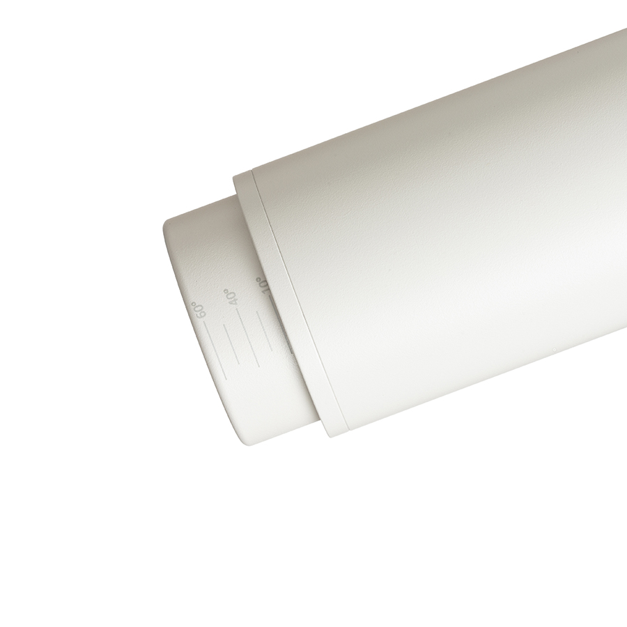 Spot reglabil in formă de tub pentru piste cu 3-circuite, cu posibilitatea de a regla unghiul, FOCUS 20 ZOOM DIMM șină cu 3-circuite alb 230V LED 20W 10 60° 3000K 4000K 5000K