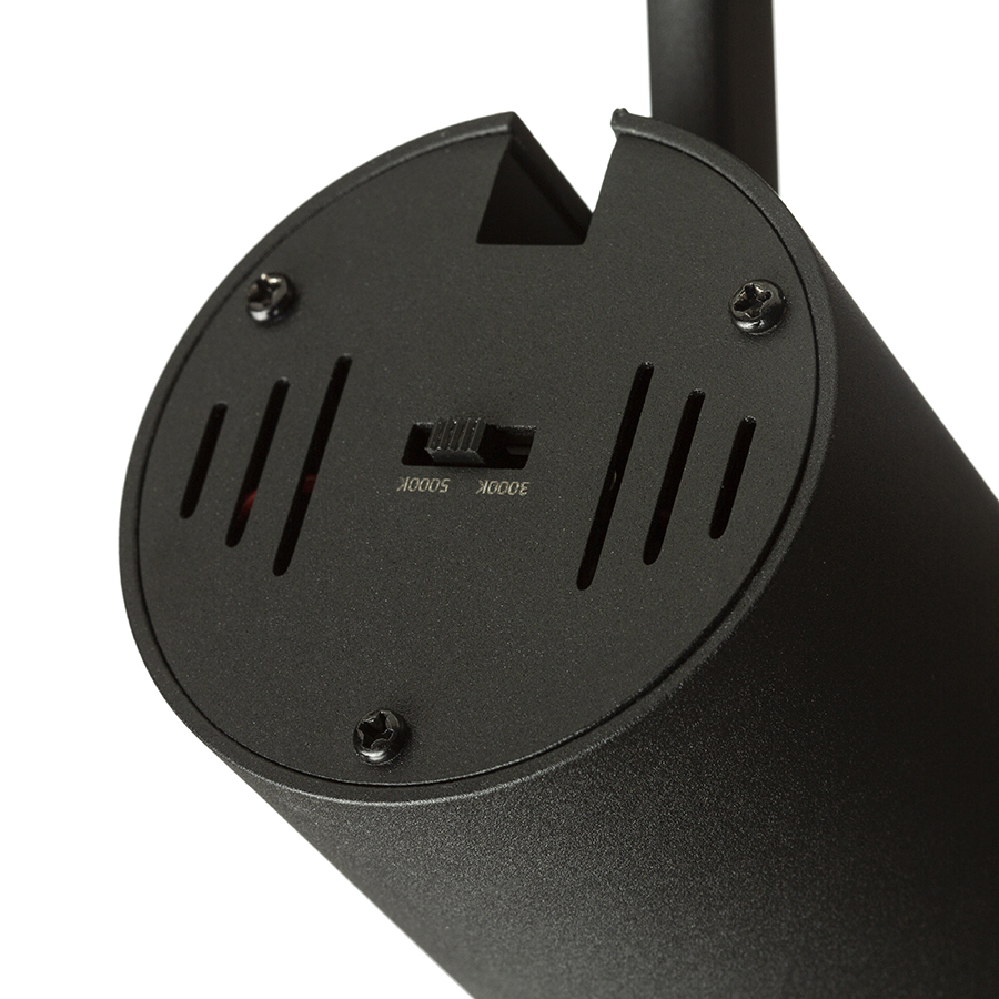 Spot reglabil in formă de tub pentru piste cu 3-circuite, cu posibilitatea de a regla unghiul, FOCUS 20 ZOOM DIMM șină cu 3-circuite negru 230V LED 20W 10 60° 3000K 4000K 5000K